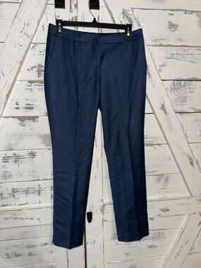 BOSS Hugo Boss Titana Trouser Pants Women's US 2 Dark Blue Wool Pocket Mid Rise